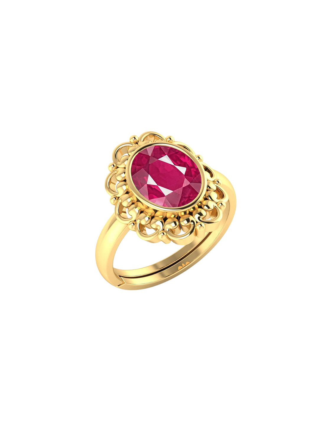 

LMDPRAJAPATIS Unisex Embellished Ring, Red