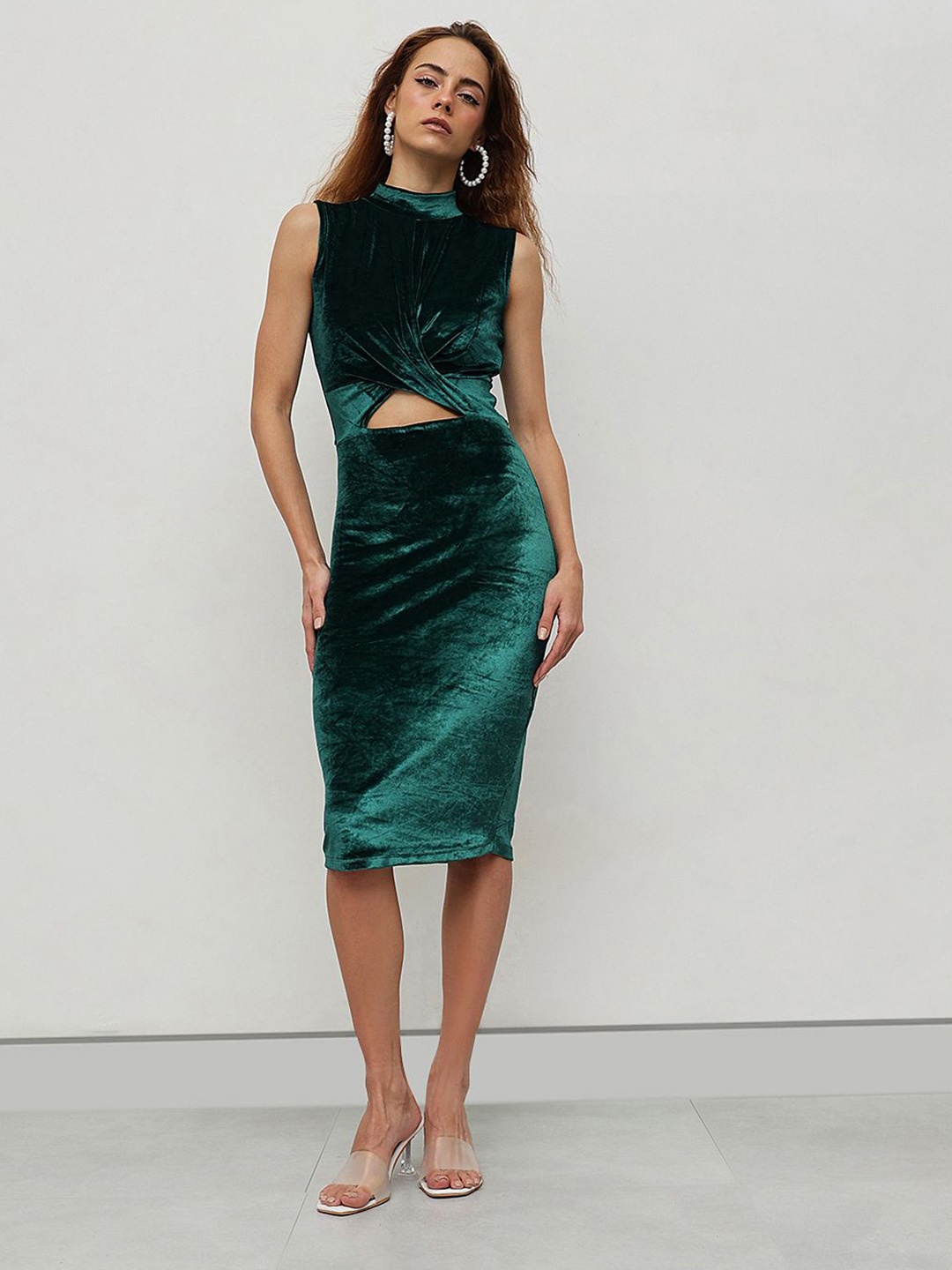 

STREET 9 Velvet Sheath Dress, Green