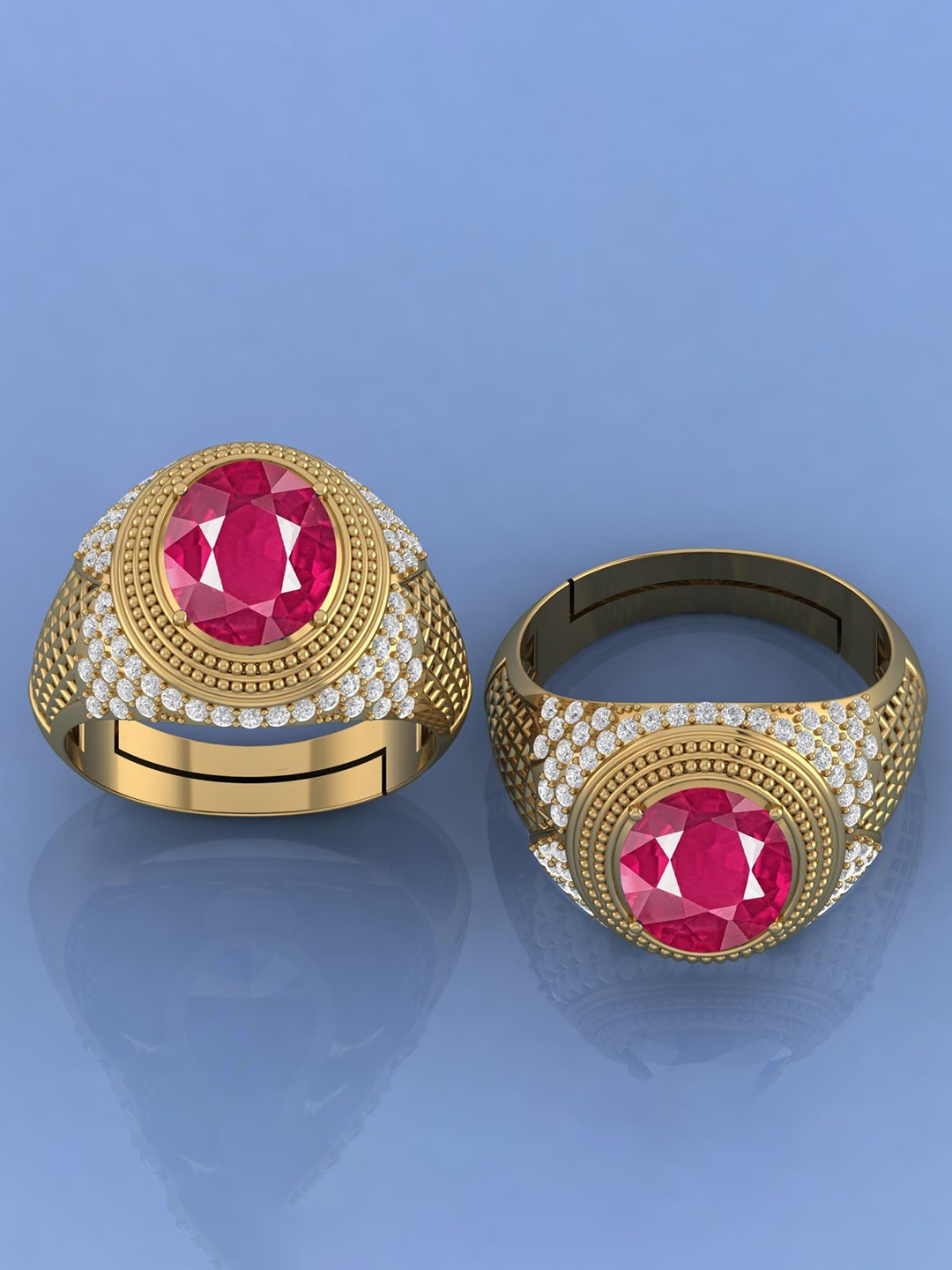 

LMDPRAJAPATIS Unisex Embellished Ring, Gold