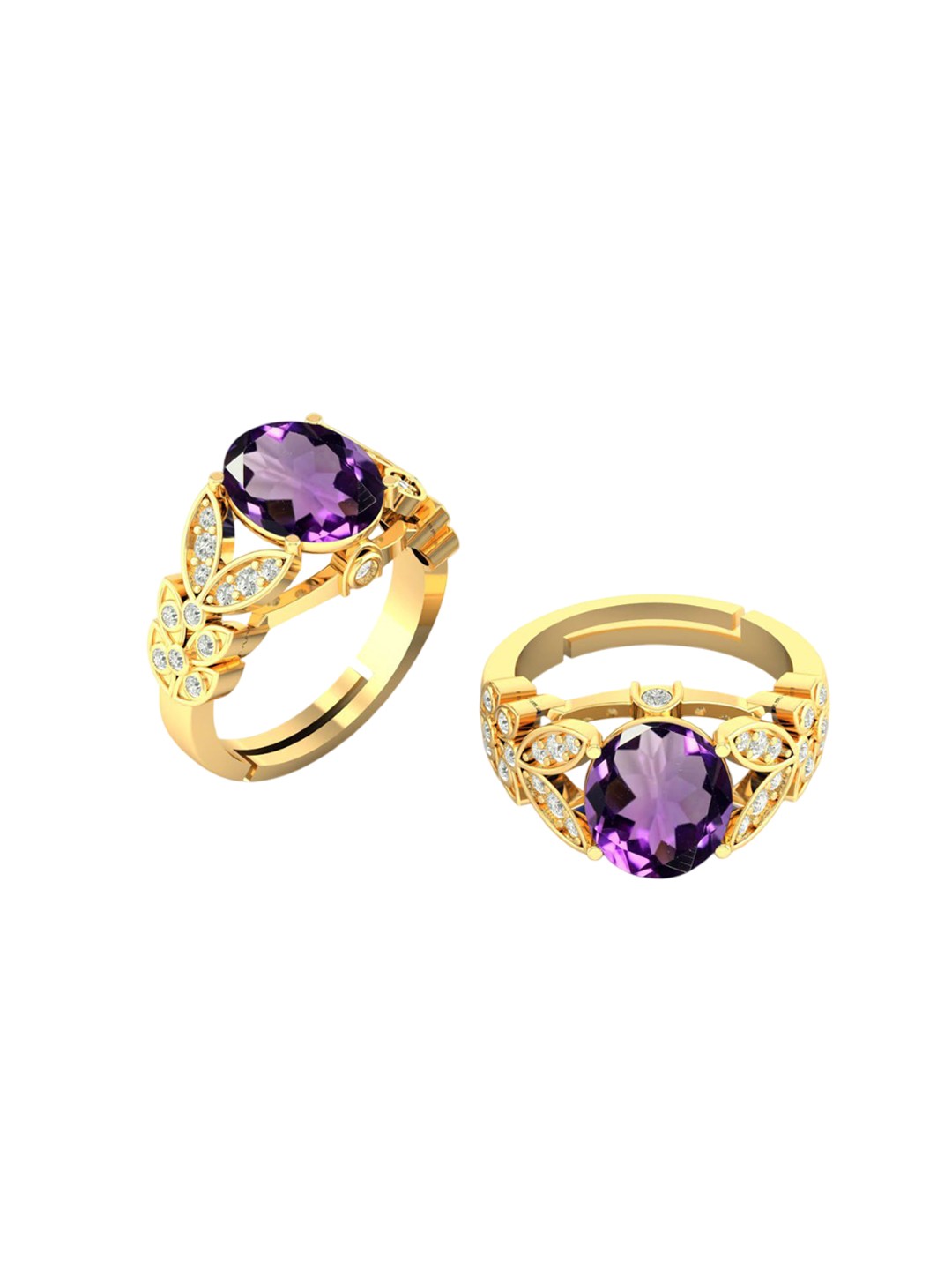 

LMDPRAJAPATIS Unisex Embellished Ring, Gold