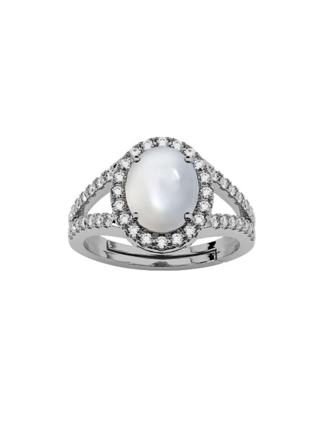 

LMDPRAJAPATIS Unisex Embellished Ring, White