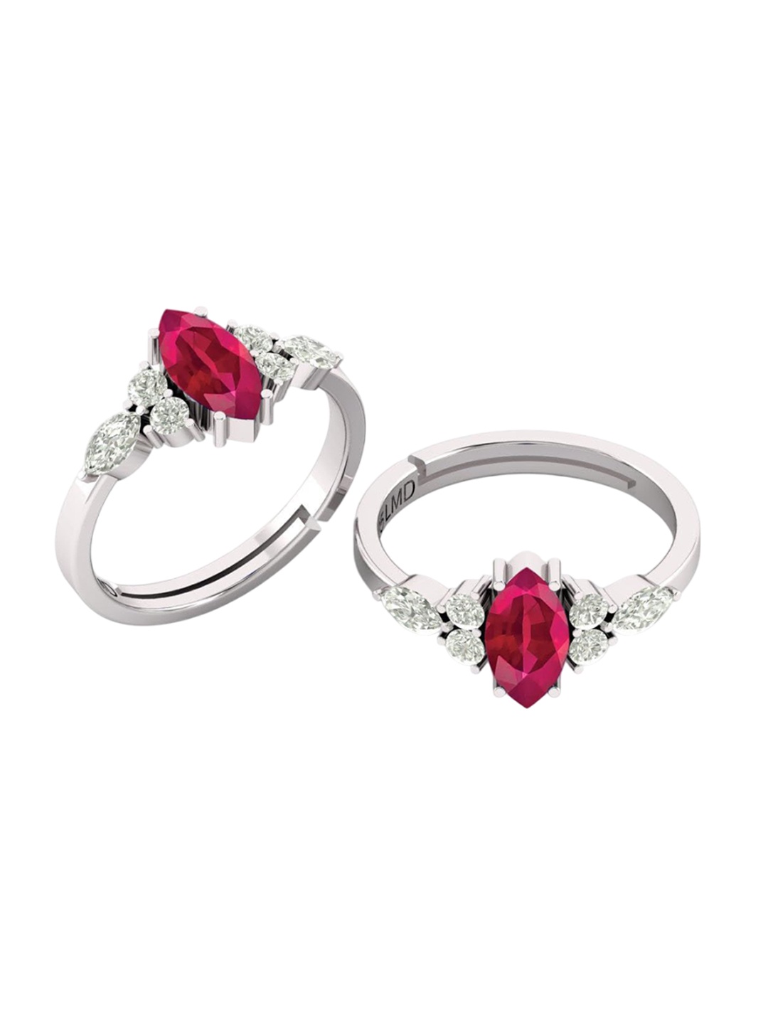 

LMDPRAJAPATIS Unisex Embellished Ring, Red