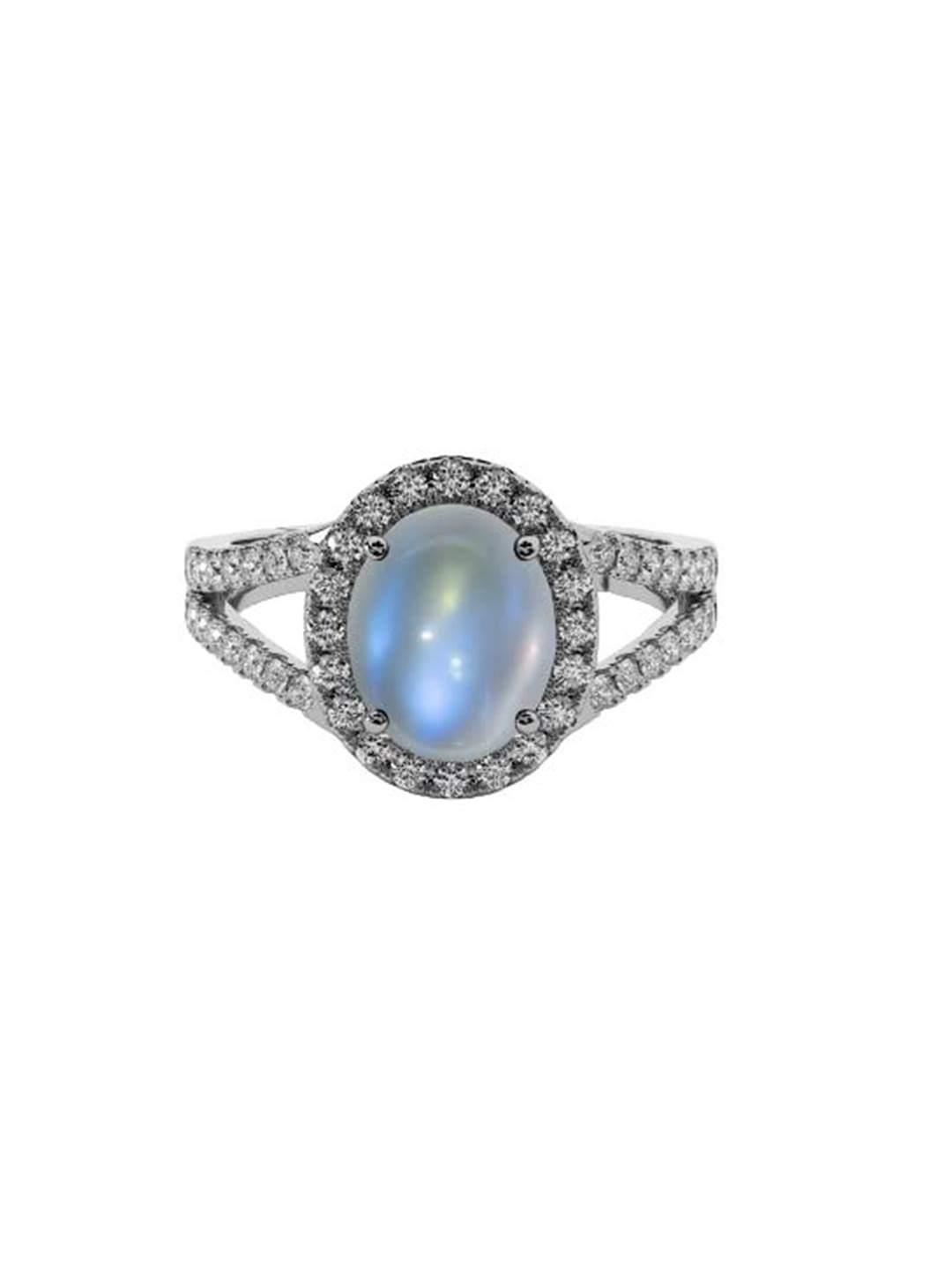 

LMDPRAJAPATIS Unisex Embellished Ring, White