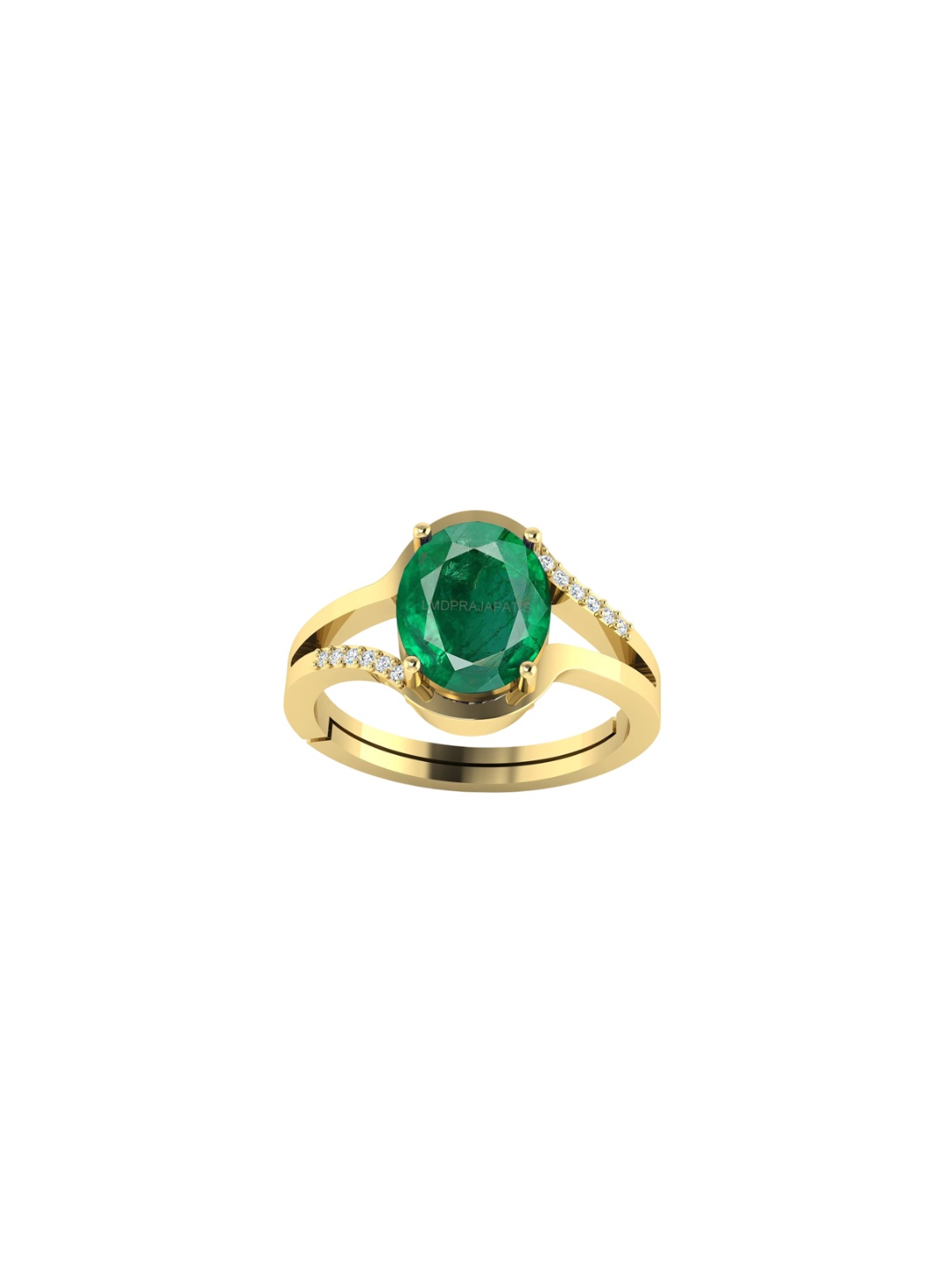

LMDPRAJAPATIS Unisex Embellished Ring, Green