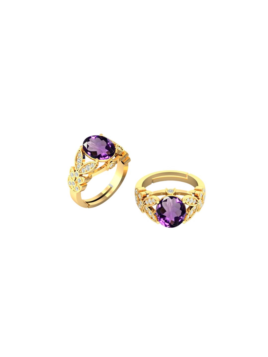 

LMDPRAJAPATIS Unisex Embellished Ring, Gold