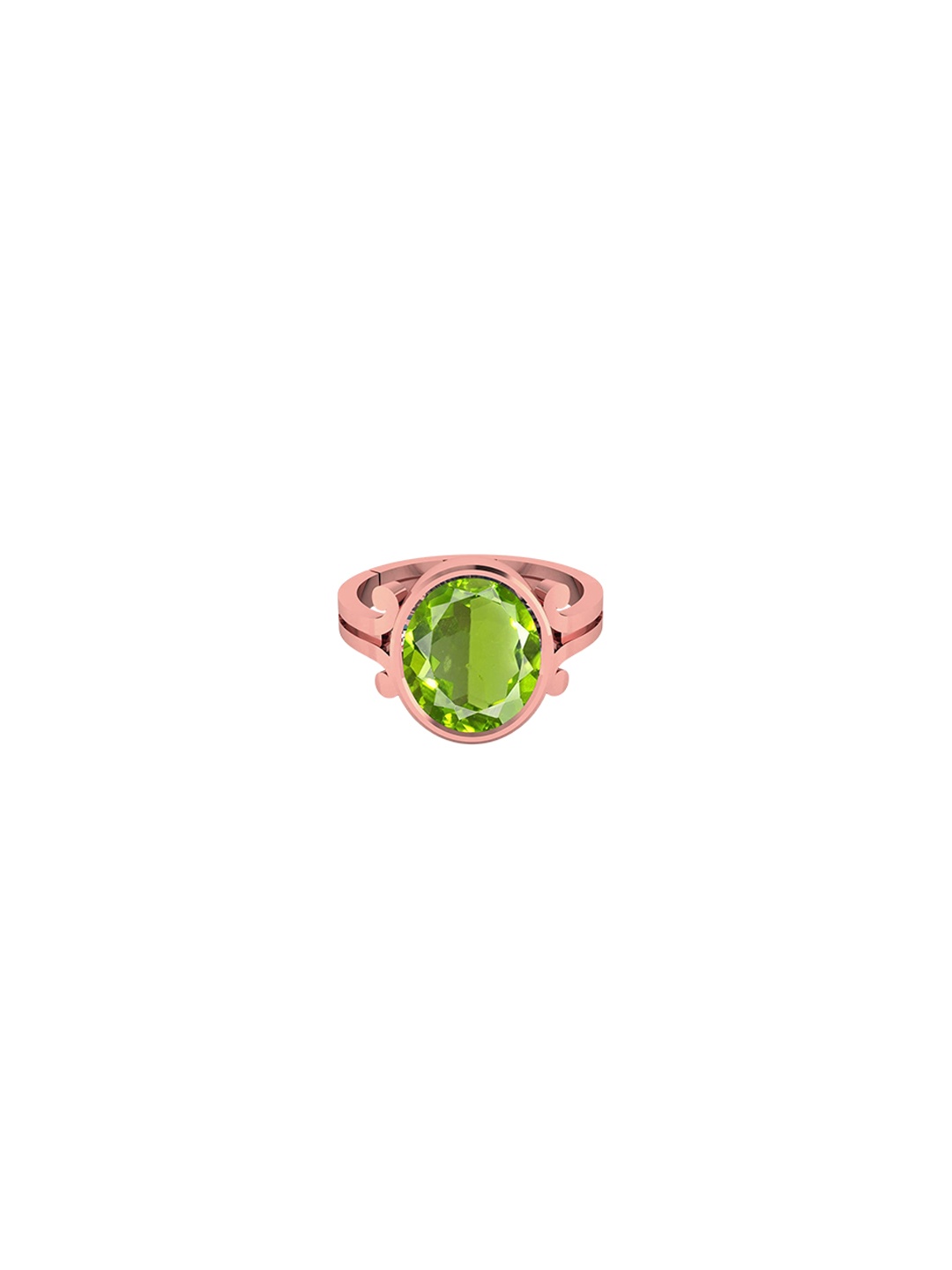 

LMDPRAJAPATIS Unisex 12.25 Ratti 11.50 Carat Natural Peridot Stone Gemstone Rose Gold Ring For Women, Green