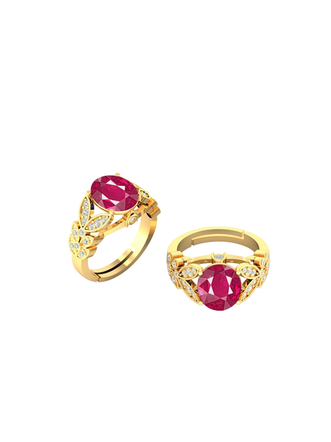 

LMDPRAJAPATIS Unisex Embellished Ring, Red
