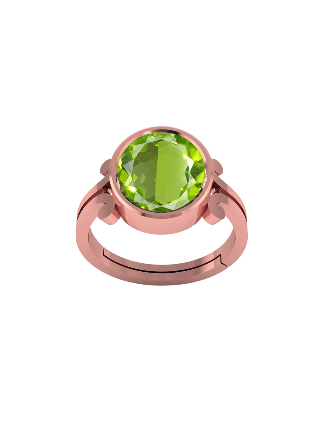 

LMDPRAJAPATIS Unisex 8.25 Ratti 7.50 Carat Natural Peridot Stone Gemstone Rose Gold Ring For Women, Green