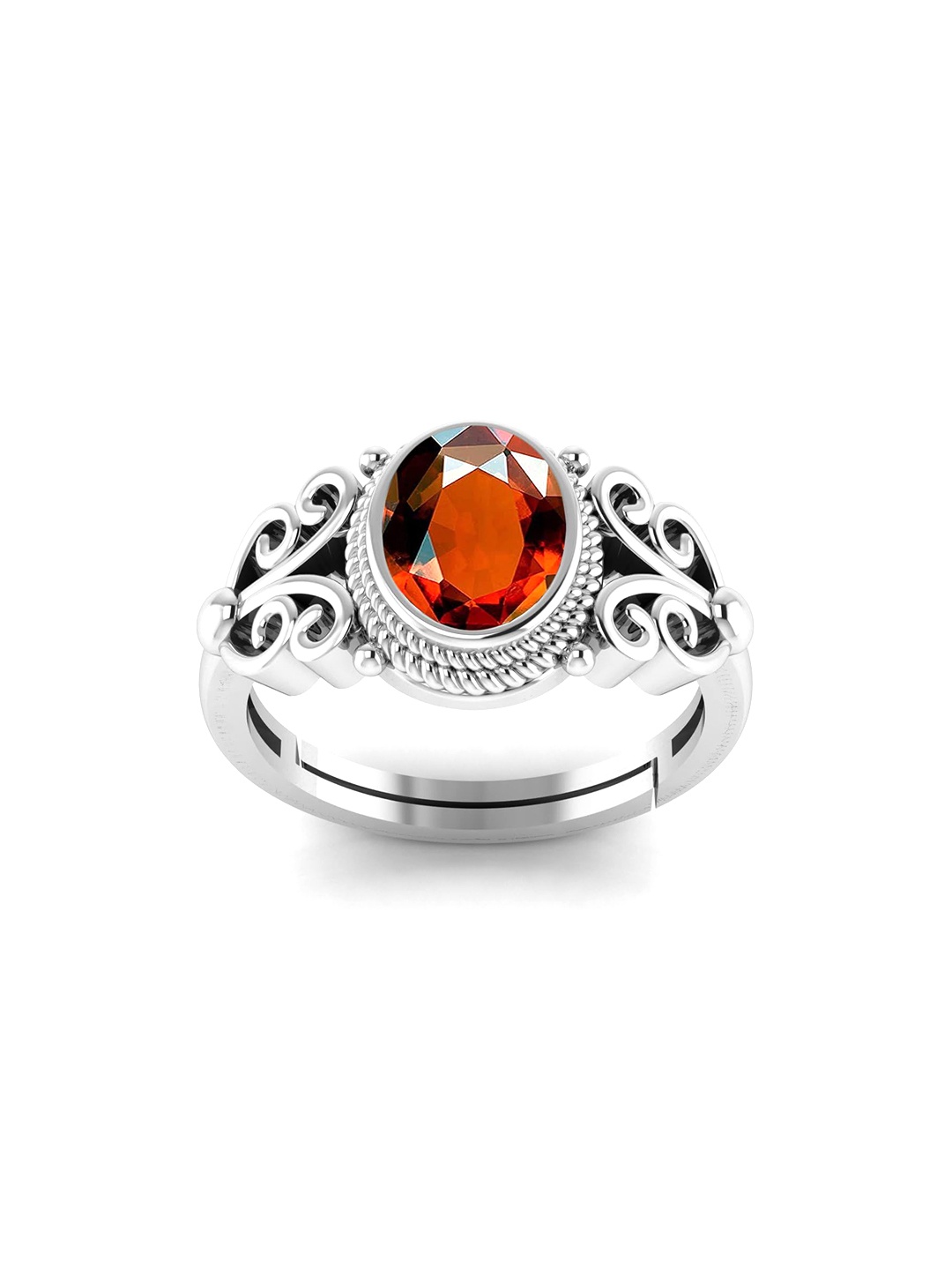 

LMDPRAJAPATIS Unisex Embellished Ring, Silver