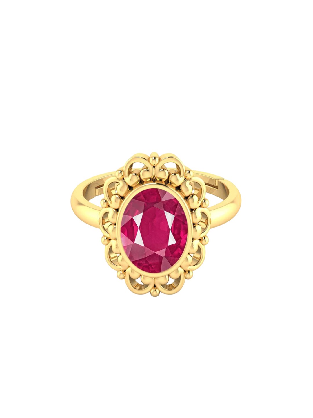 

LMDPRAJAPATIS Unisex Embellished Ring, Red