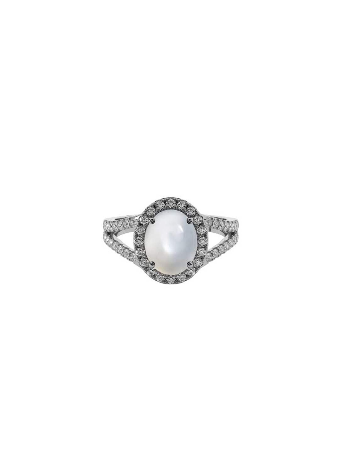 

LMDPRAJAPATIS Unisex Embellished Ring, White