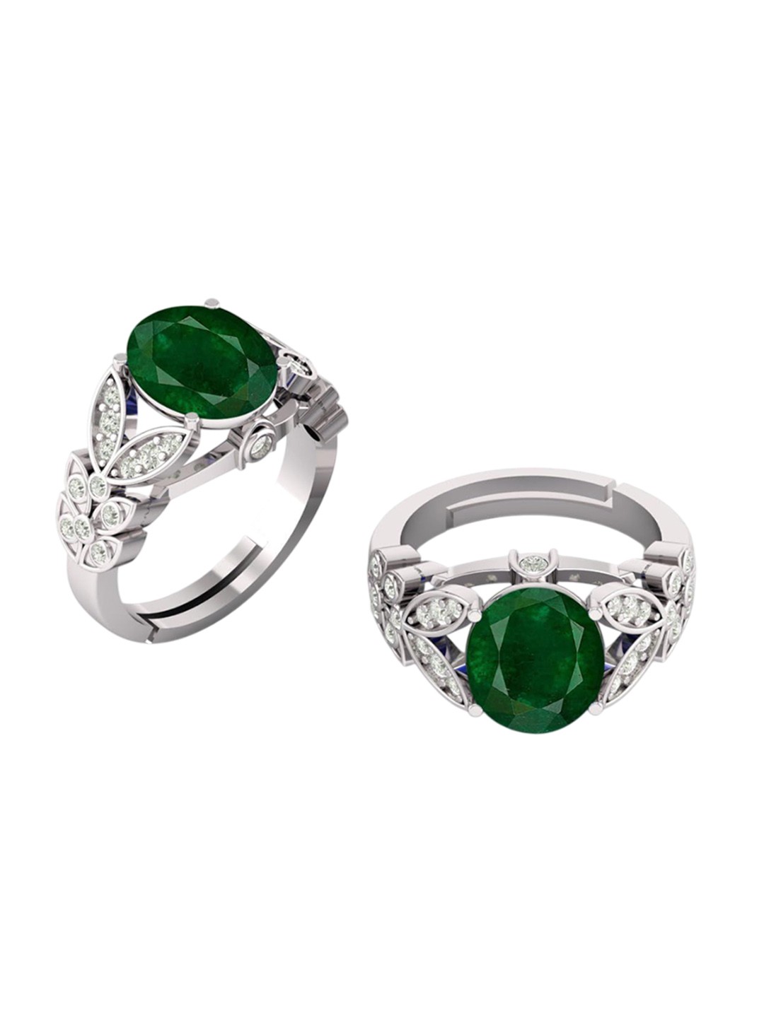 

LMDPRAJAPATIS Unisex Embellished Ring, Green