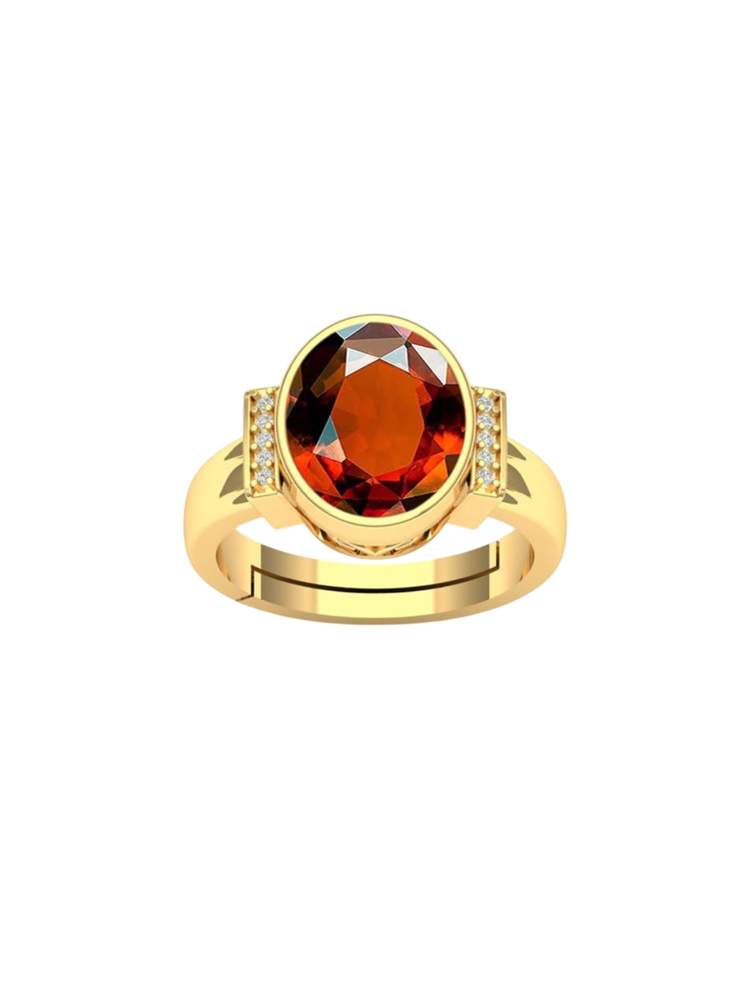 

LMDPRAJAPATIS Unisex 9.25 Ratti 8.50 Carat Natural And Certified Gomed Gemstone Zirconia Ring For Women And Men, Brown