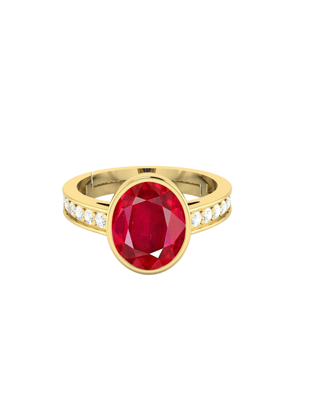 

LMDPRAJAPATIS Unisex 9.25 Ratti/ 8.25 Carat Natural Ruby Gemstone Silver Plated Ring With Lab Certificate, Pink