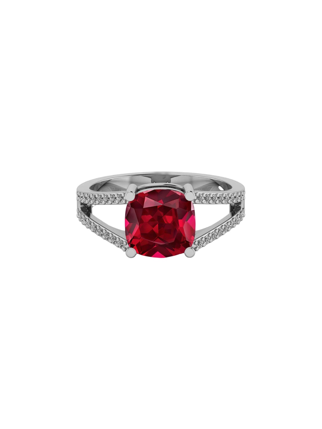 

LMDPRAJAPATIS Unisex 8.25 Ratti 7.50 Carat Certified Ruby Gemstone 8 mm Silver Adjustable Ring For And Women, Red