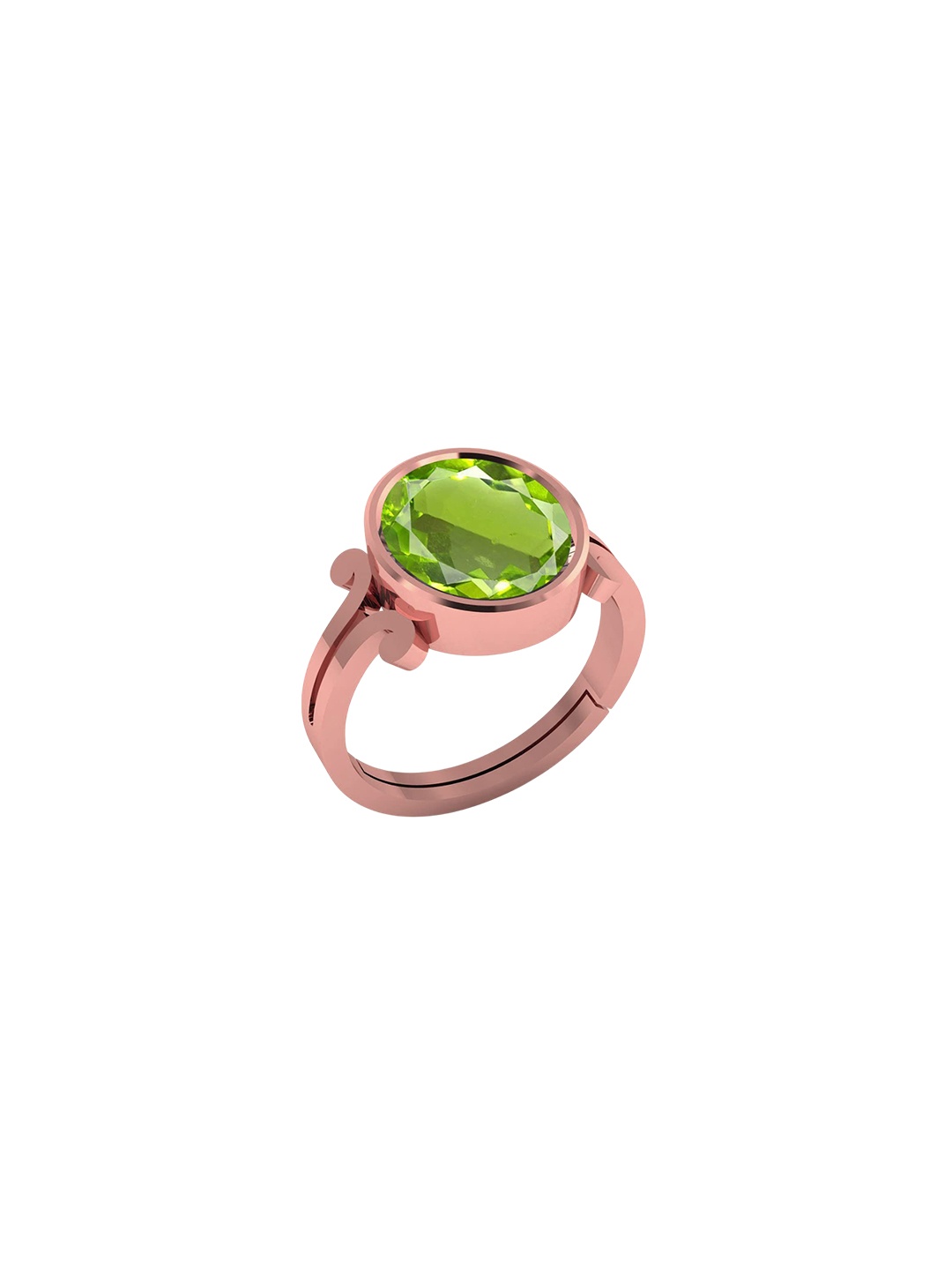 

LMDPRAJAPATIS Unisex 3.25 Ratti 2.50 Carat Natural Peridot Stone Gemstone Rose Gold Ring For Women, Green