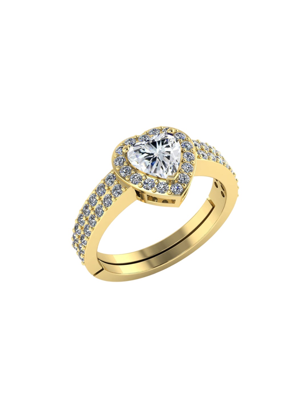 

LMDPRAJAPATIS Unisex Embellished Ring, White