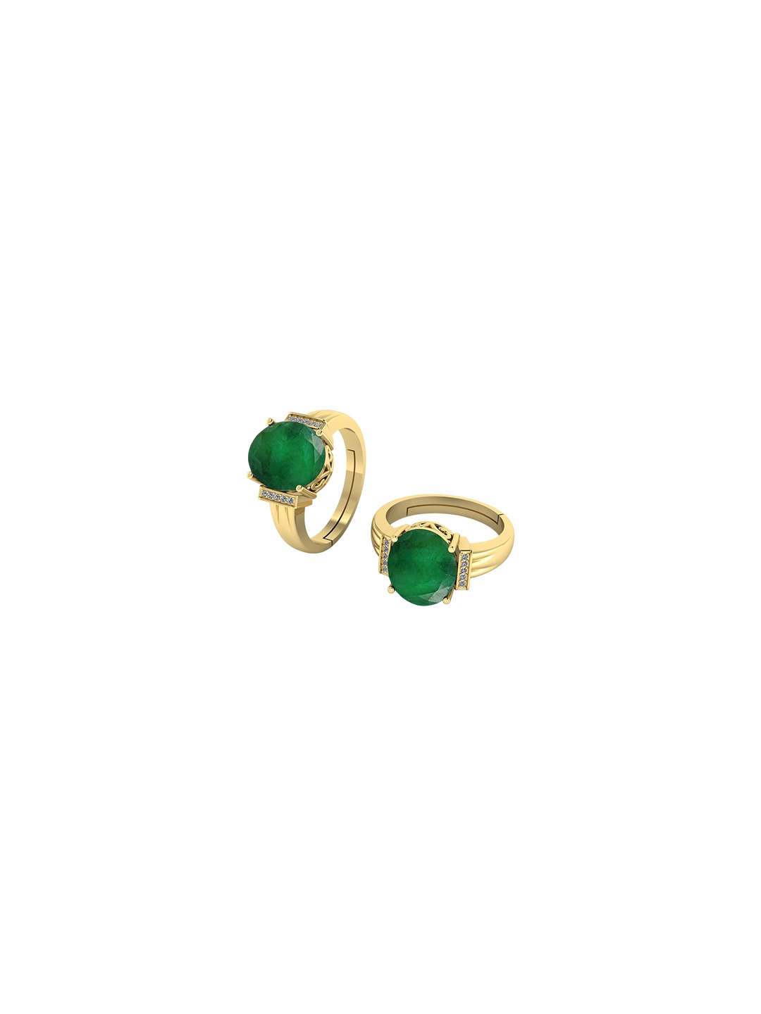 

LMDPRAJAPATIS Unisex Embellished Ring, Green