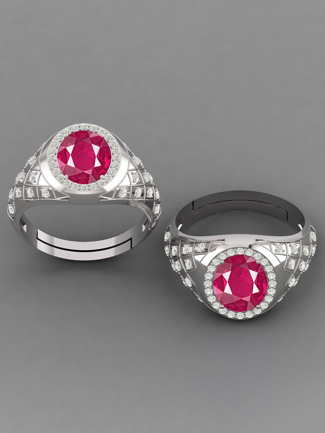 

LMDPRAJAPATIS Unisex Embellished Ring, Silver