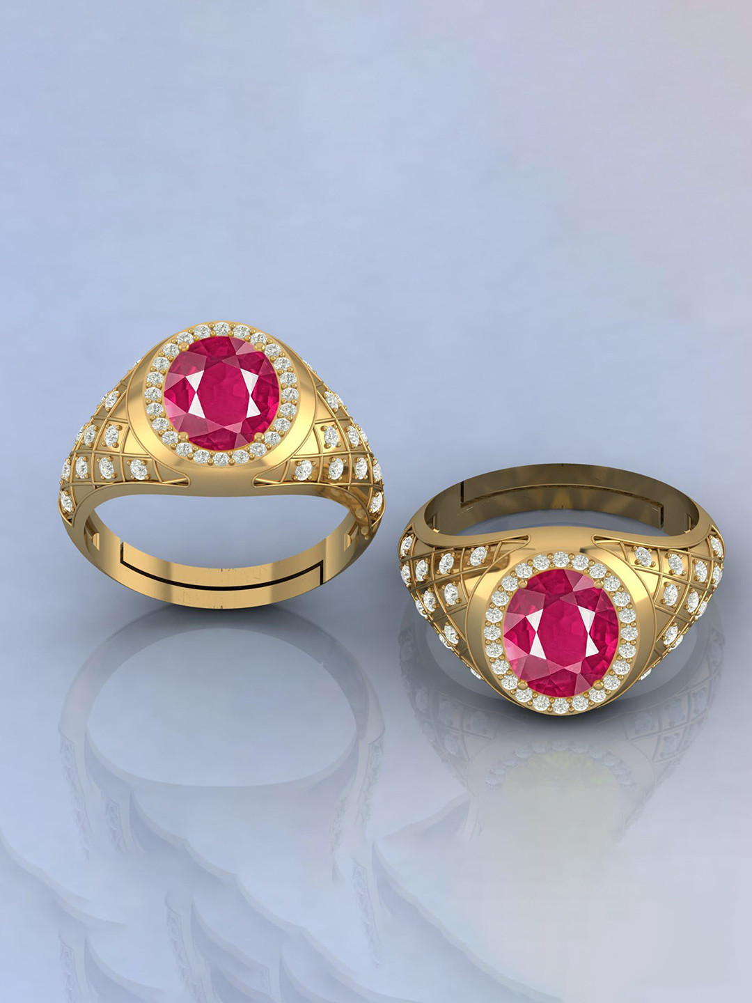 

LMDPRAJAPATIS Unisex Embellished Ring, Gold