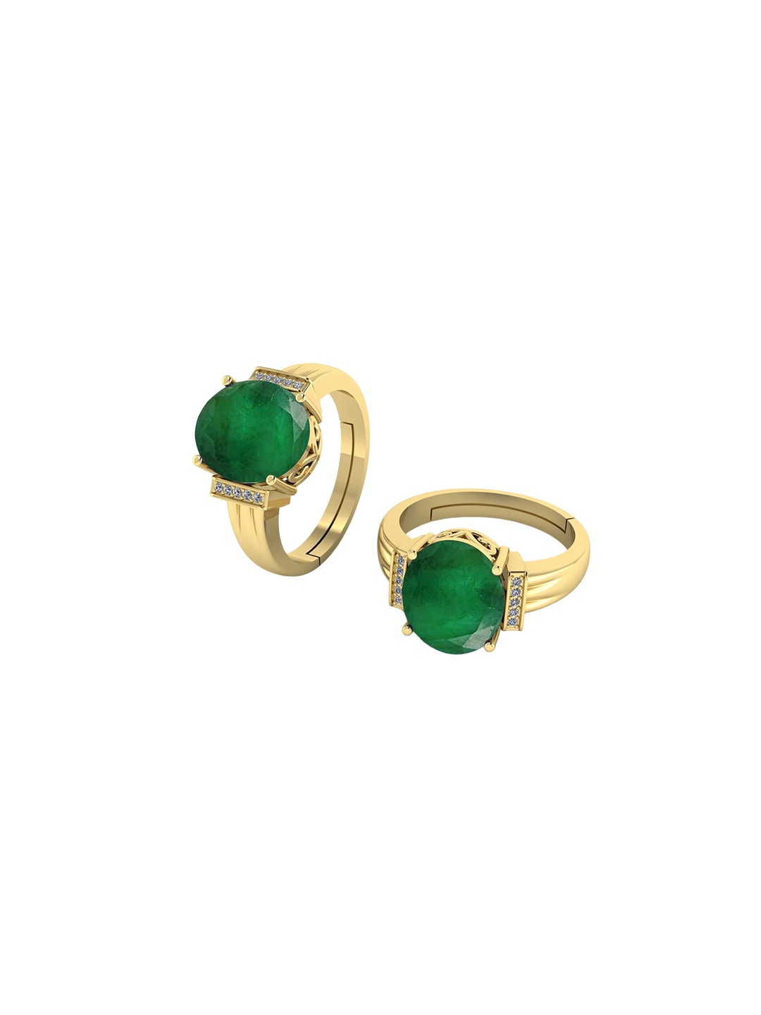 

LMDPRAJAPATIS Unisex Embellished Ring, Green