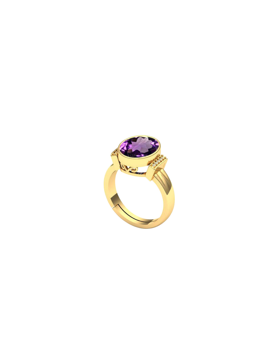 

LMDPRAJAPATIS Unisex 8.25 Ratti 7.50 Carat Natural Amethyst Birthstone Zirconia Ring For Women And Men, Purple