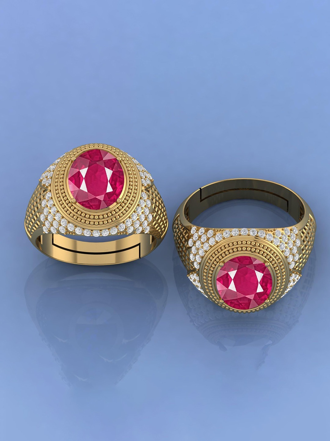 

LMDPRAJAPATIS Unisex Embellished Ring, Gold
