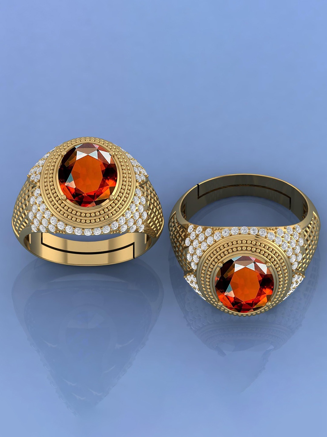 

LMDPRAJAPATIS Unisex Embellished Ring, Gold