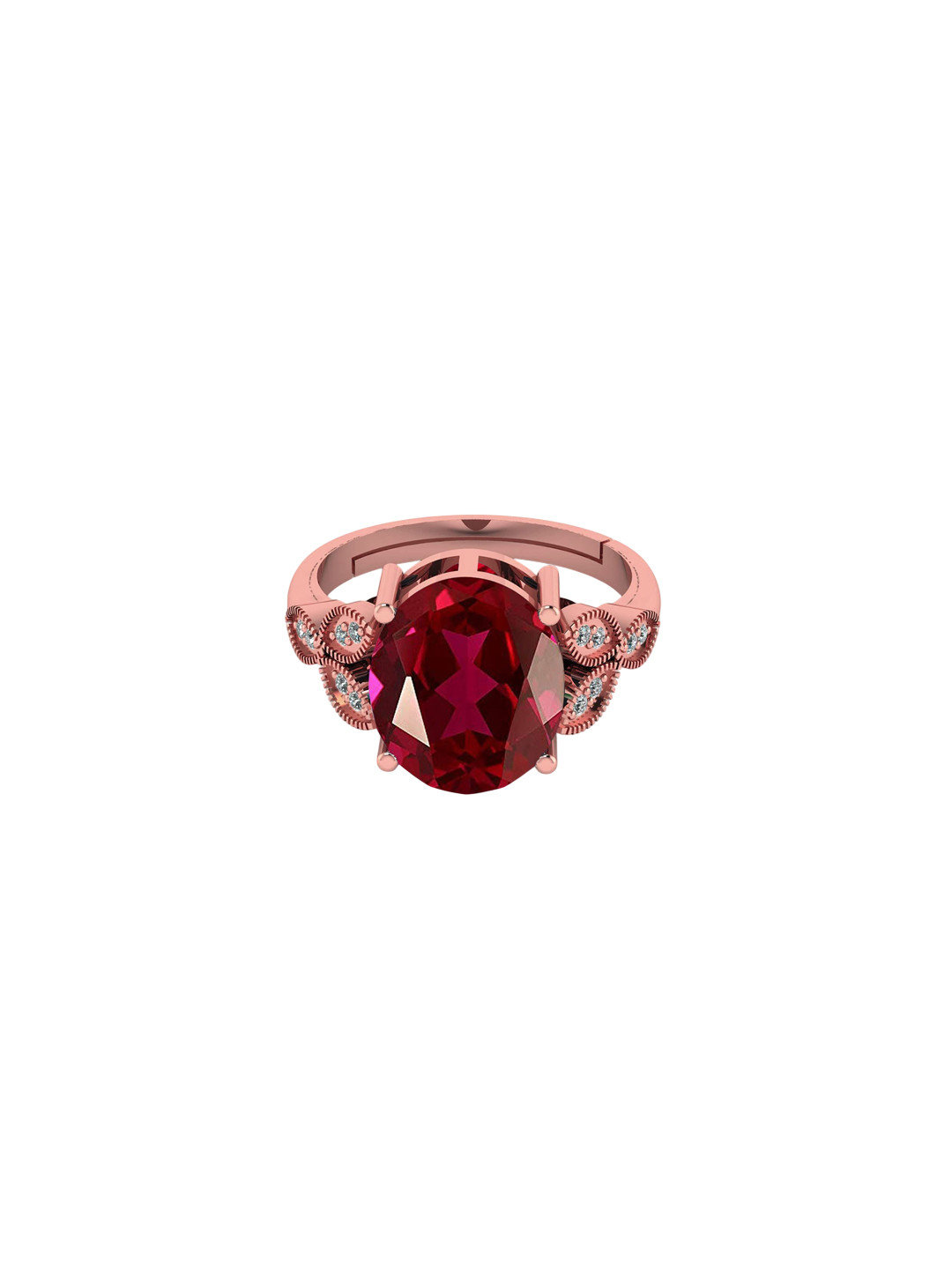 

LMDPRAJAPATIS Unisex 12.25 Ratti Astrological Lab Certified Natural Ruby Manik adjustable Rose Gold Ring, Red