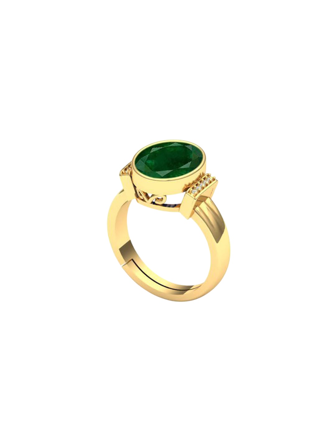 

LMDPRAJAPATIS Unisex 4.25 Ratti 3.50 Carat Original Emerald Astrological Gemstone Gold Ring For Women And s, Green