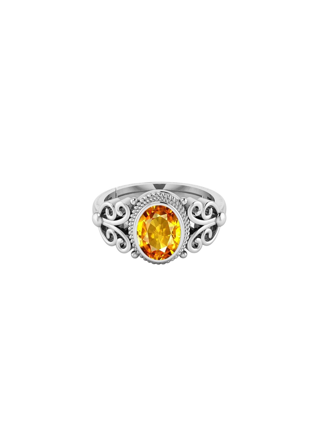 

LMDPRAJAPATIS Unisex Embellished Ring, Silver