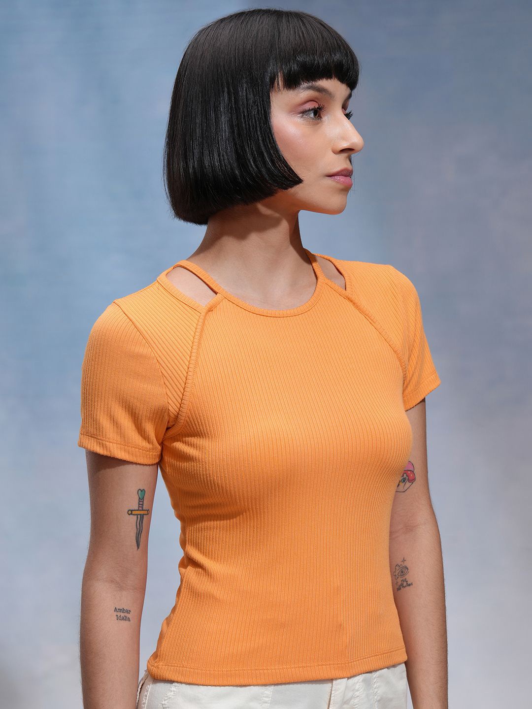 

Tokyo Talkies Cotton Crop Top, Orange