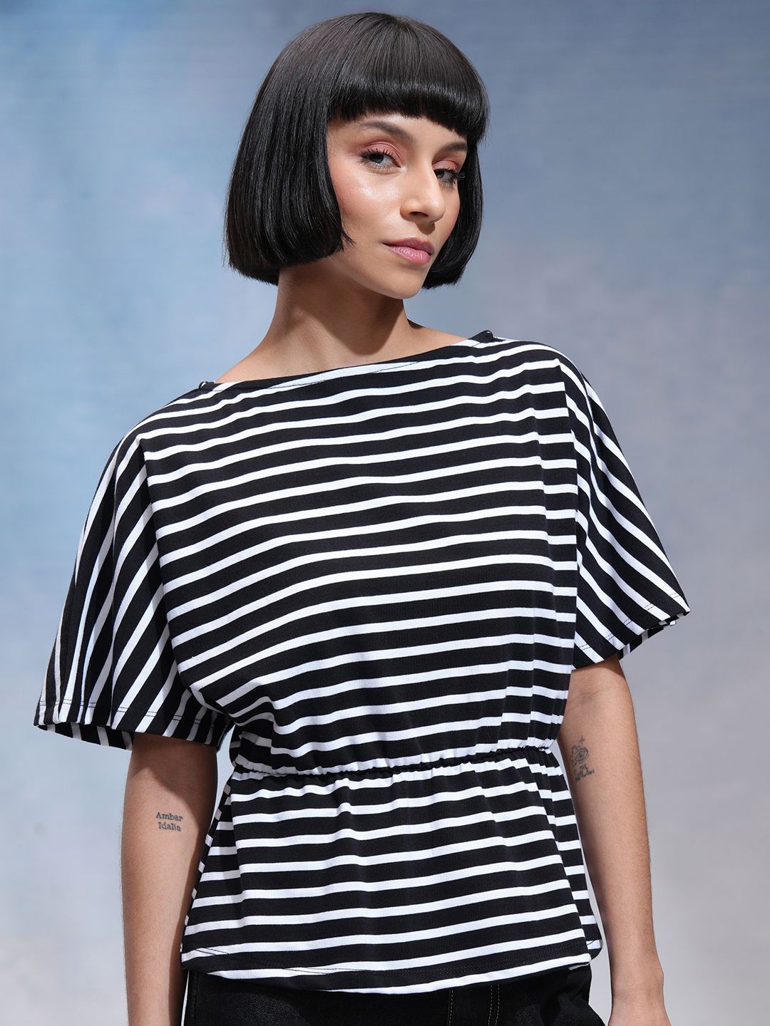 

Tokyo Talkies Striped Top, Black