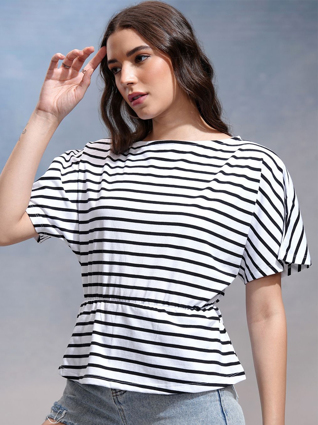 

Tokyo Talkies Striped Top, White