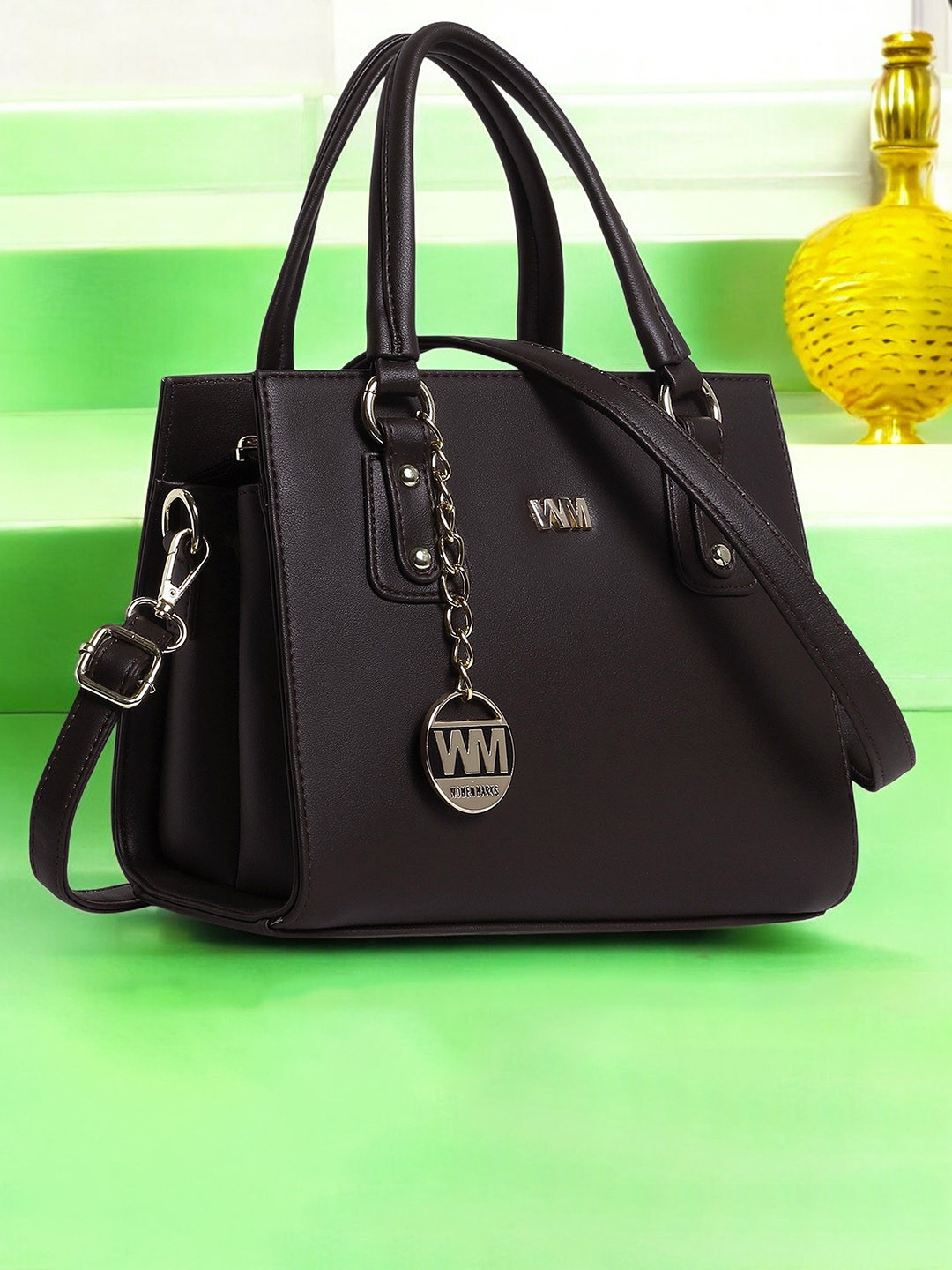 

WOMEN MARKS PU Handheld Bag, Brown