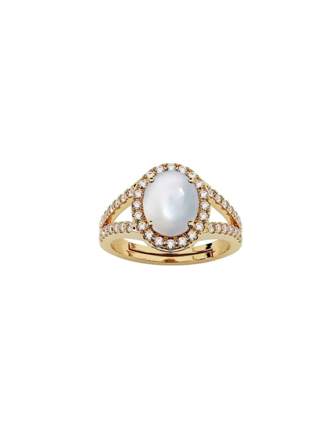 

LMDPRAJAPATIS Unisex Embellished Ring, White