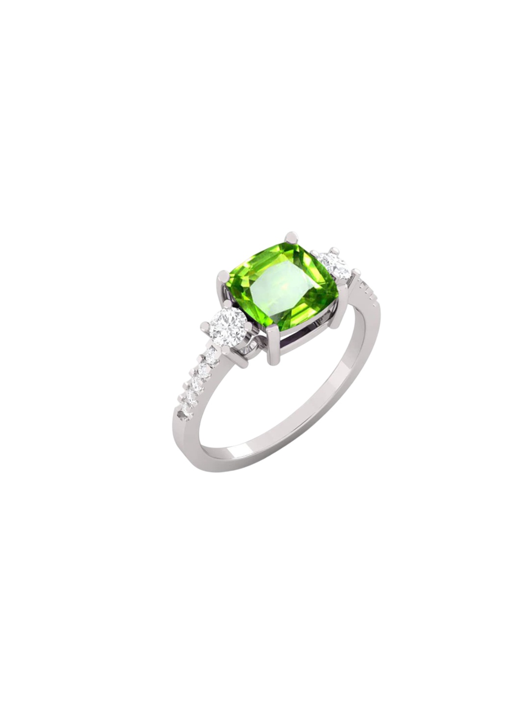 

LMDPRAJAPATIS Unisex 6.25 Ratti 5.50 Carat Natural Peridot Cubic Zirconia Adjustable Silver Ring For and women, Green