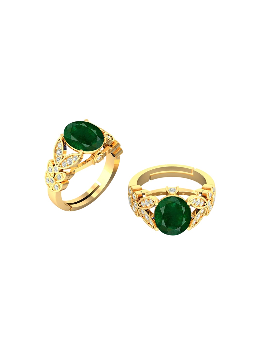 

LMDPRAJAPATIS Unisex Embellished Ring, Green