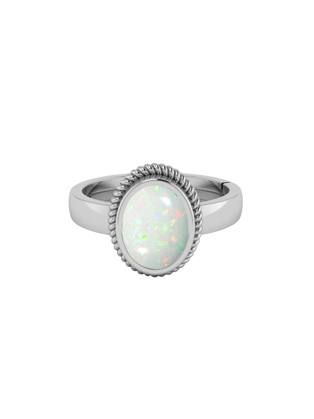 

LMDPRAJAPATIS Unisex Embellished Ring, White