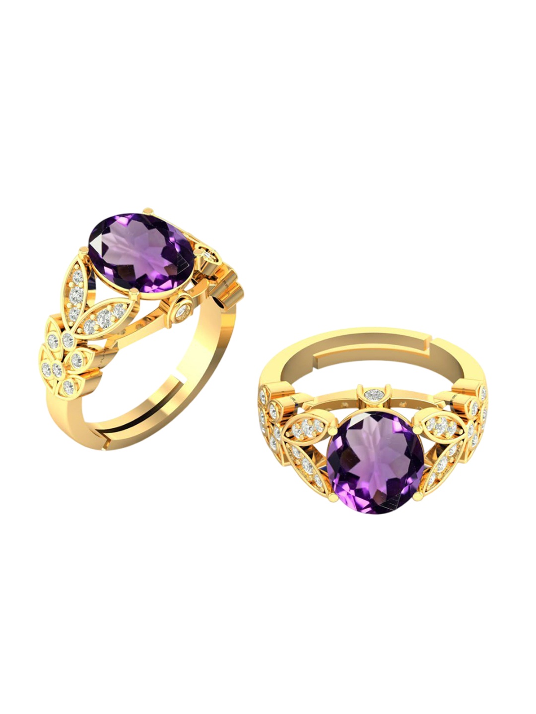 

LMDPRAJAPATIS Unisex Embellished Ring, Gold