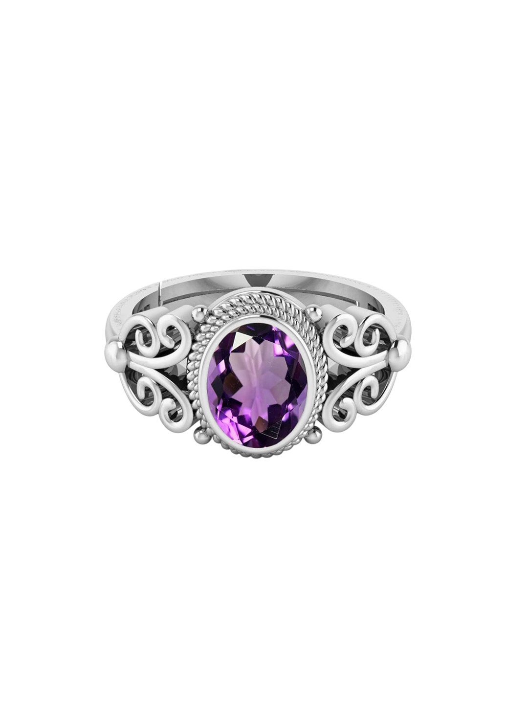 

LMDPRAJAPATIS Unisex Embellished Ring, Silver