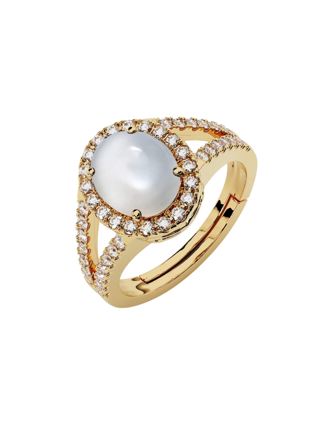 

LMDPRAJAPATIS Unisex Embellished Ring, White