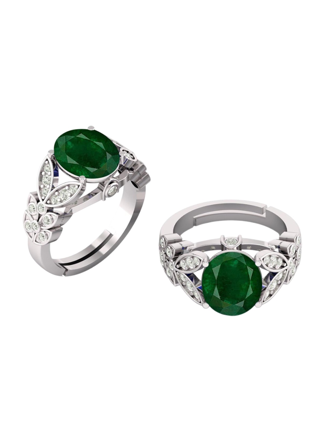 

LMDPRAJAPATIS Unisex Embellished Ring, Green