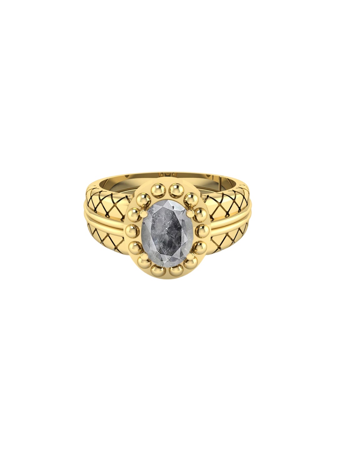

LMDPRAJAPATIS Unisex Embellished Ring, White