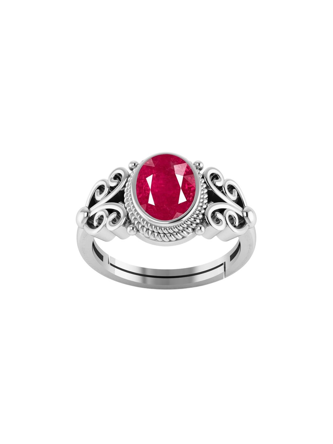 

LMDPRAJAPATIS Unisex Embellished Ring, Silver