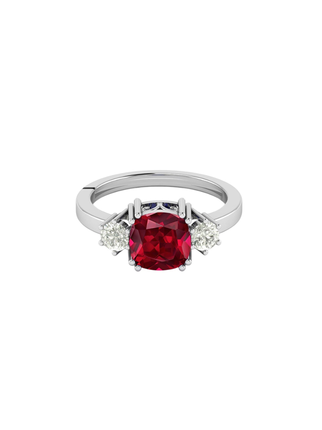 

LMDPRAJAPATIS Unisex 7.25 Ratti 6.50 Carat Certified Ruby Rashi Ratan Silver Adjustable Ring For And Women, Red