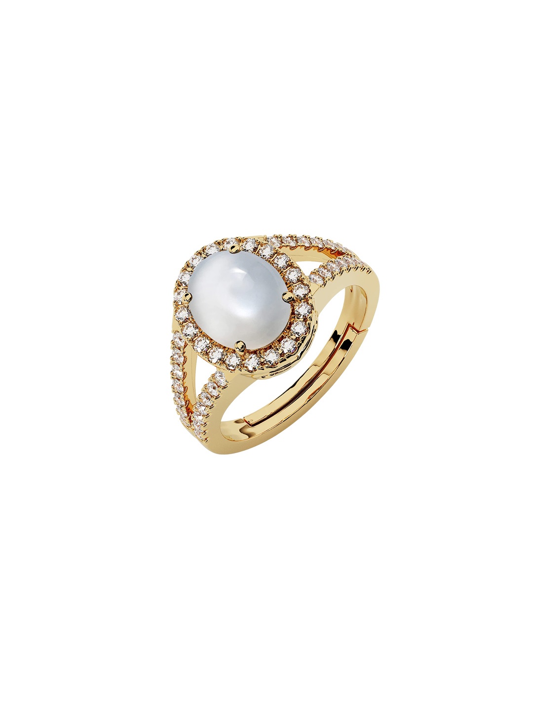 

LMDPRAJAPATIS Unisex Embellished Ring, White
