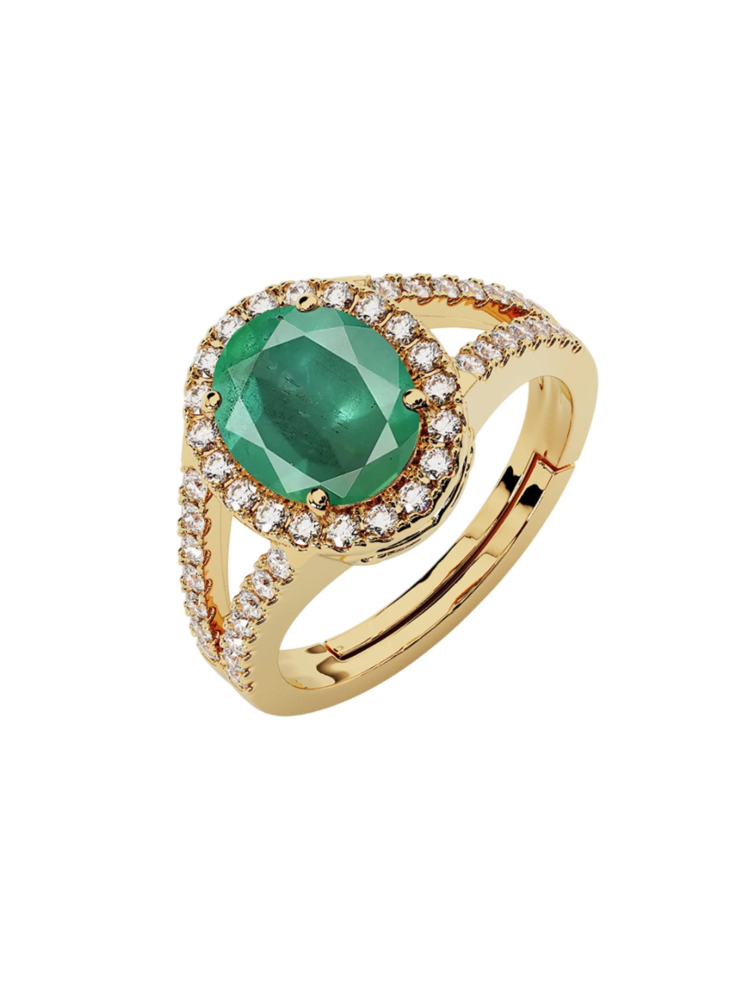 

LMDPRAJAPATIS Unisex Embellished Ring, Green