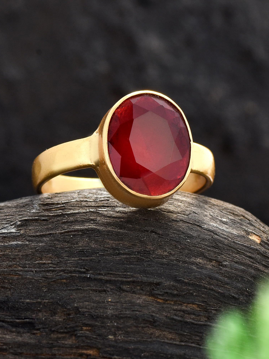 

LMDPRAJAPATIS Unisex Embellished Ring, Red