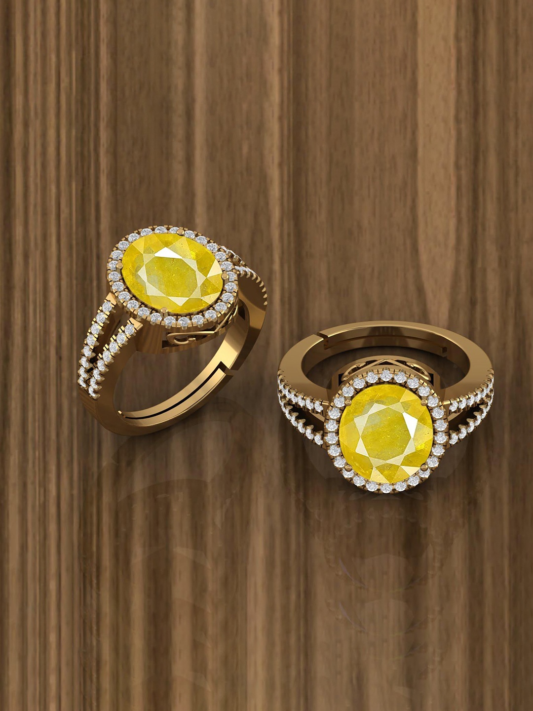 

LMDPRAJAPATIS Unisex Embellished Ring, Yellow